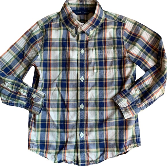 Janie & Jack Fall Plaid Button Down Shirt - Picture 6 of 8